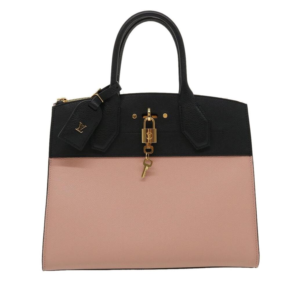 Louis Vuitton Leather City Steamer MM Handbag Pink
